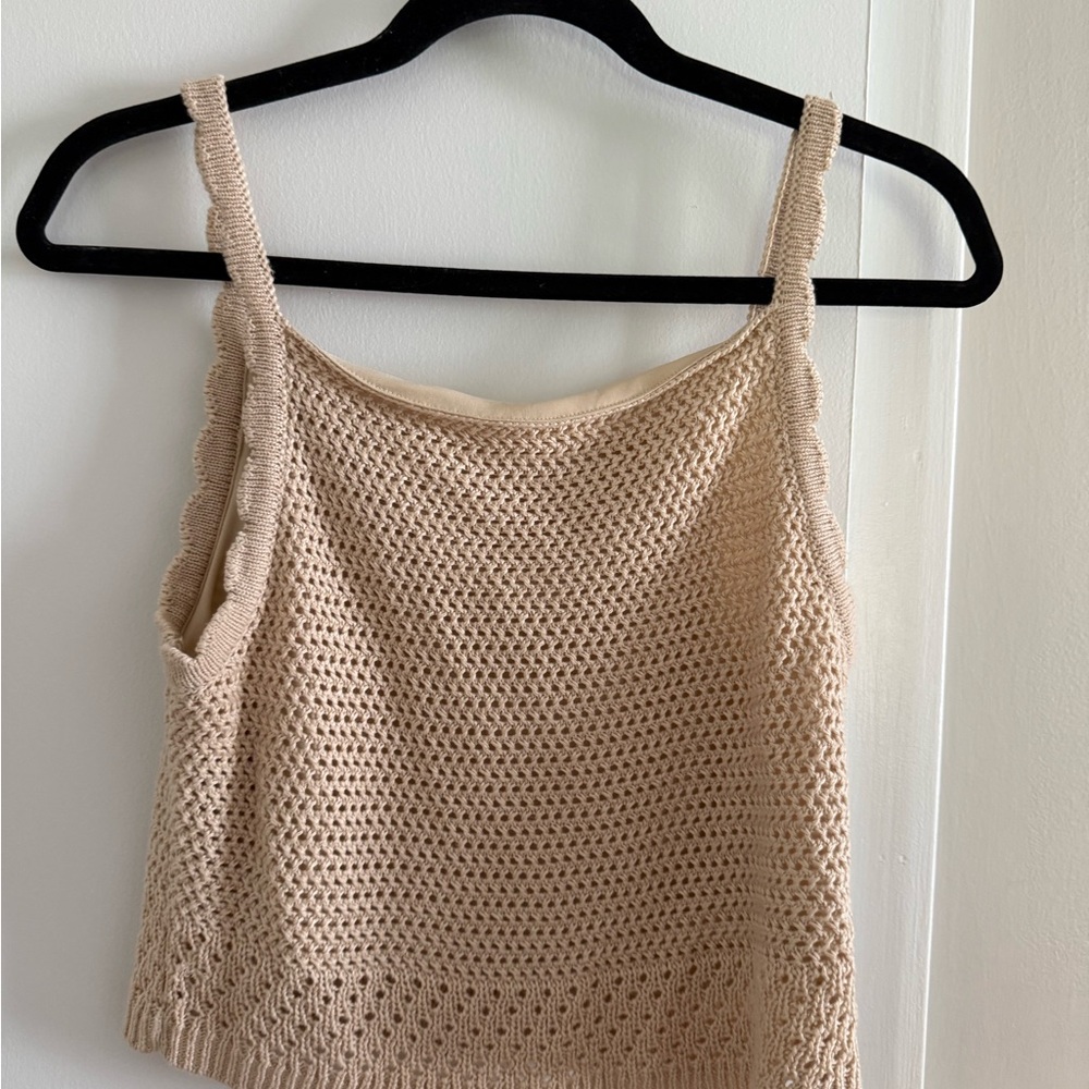 Beige Knit Women's set (tank and skirt)